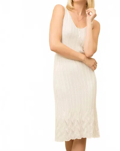Mystree Cinched Waist Sweater Dress In Winter White In Neutral