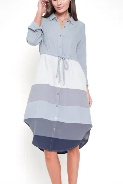 Mystree Colorblock Dress In Blue Mix In Multi