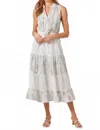 Mystree Cool Tie Front Long Dress In Black & White In Multi