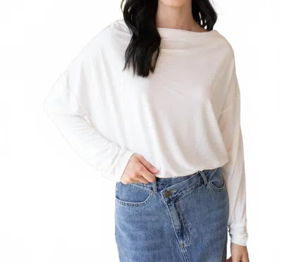 Mystree Cowl Neck Luxe Blouse In White