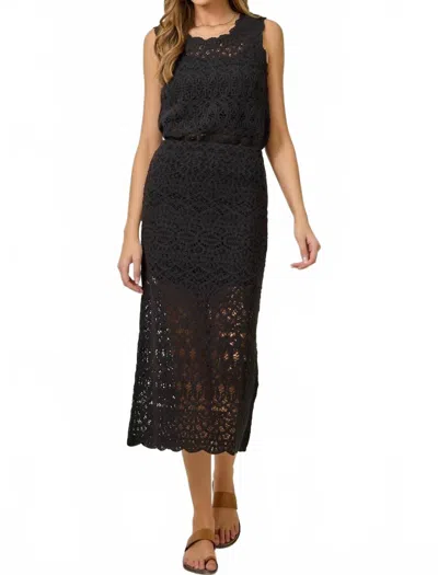 Mystree Crochet Scallop Hem Skirt In Black