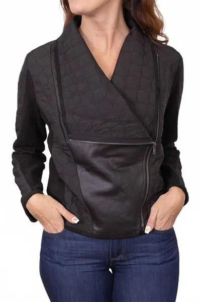 Mystree Drape Quilted Jacket In Black