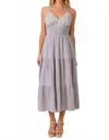 Mystree Embroidered Tiered Dress In Lavender In Purple
