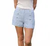 Mystree Every Occasion Tweed Shorts In Blue In Blue