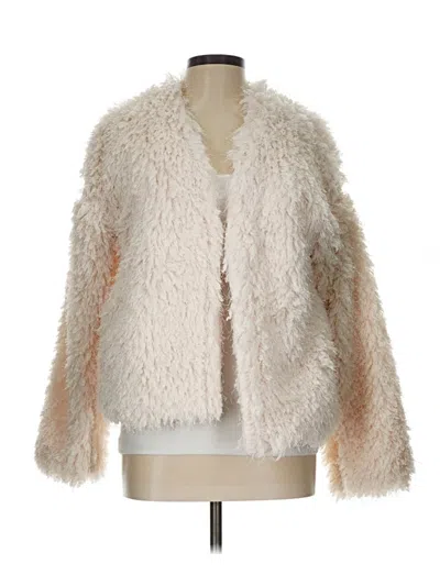 Pre-owned Mystree Faux Fur Jacket In Ivory
