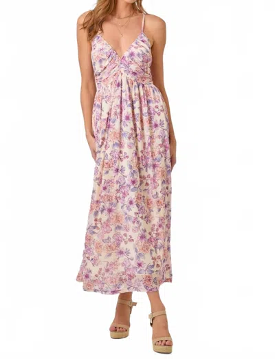 Mystree Floral Haze Dress In Multicolor In Pink