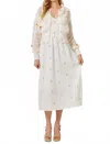 Mystree Flower Detail Cardigan Sweater In Off White In Pattern