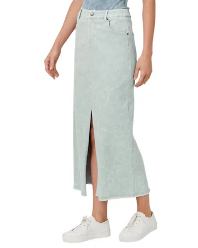 Mystree Frankie Washed Front Slit Skirt In Ice Blue