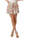 Mystree Freya Pleated Floral Short In Pink In Pink