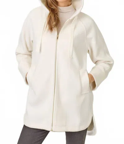 Mystree Helen Hoodie Zip-up Coat In Ivory In Multi