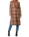 Mystree Jackalyn Coat In Taupe/pumpkin In Brown