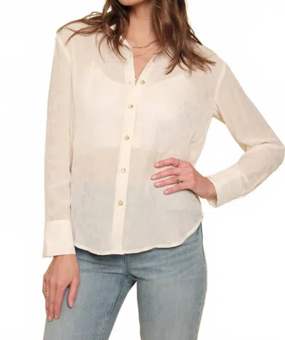 Mystree Jaquard Button-down Shirt In Ivory In White