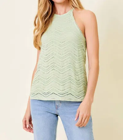 Mystree Lace Top In Mint In Green