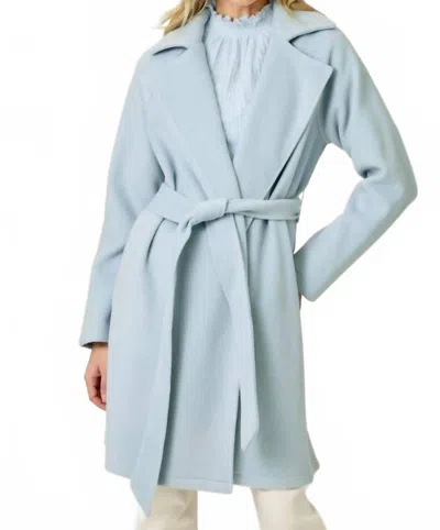 Mystree Lapel Collar Robe Coat In Blue Breeze