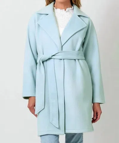 Mystree Lapel Collar Robe Coat In Blue Freeze