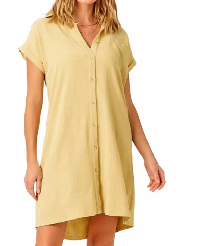Mystree Linen Blend Dress In Custard In Neutral
