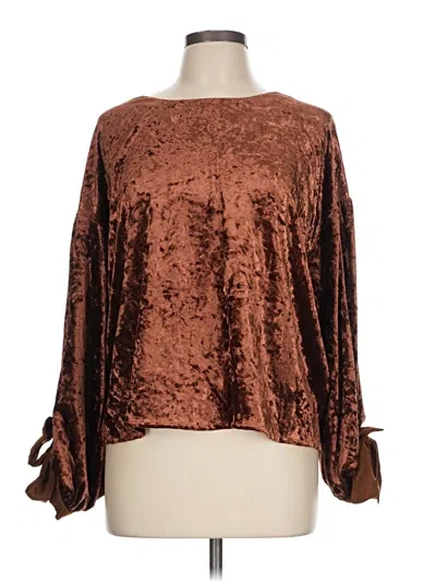 Pre-owned Mystree Long Sleeve Blouse In Brown