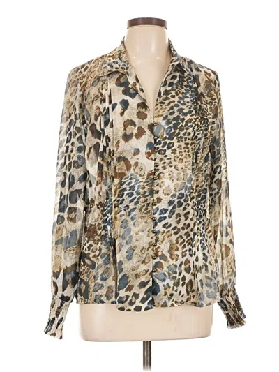 Pre-owned Mystree Long Sleeve Blouse In Brown