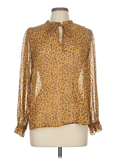 Pre-owned Mystree Long Sleeve Blouse In Gold