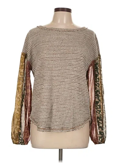 Pre-owned Mystree Long Sleeve Blouse In Gold
