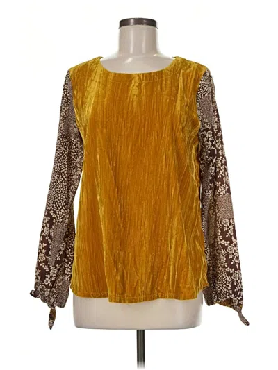 Pre-owned Mystree Long Sleeve Blouse In Gold
