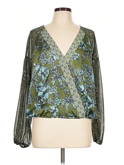 Pre-owned Mystree Long Sleeve Blouse In Green