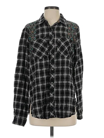 Pre-owned Mystree Long Sleeve Button Down Shirt In Black