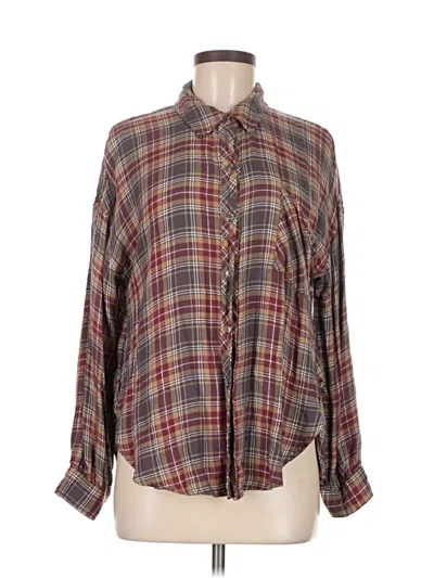 Pre-owned Mystree Long Sleeve Button Down Shirt In Brown