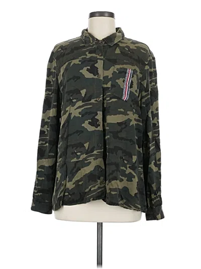 Pre-owned Mystree Long Sleeve Button Down Shirt In Green