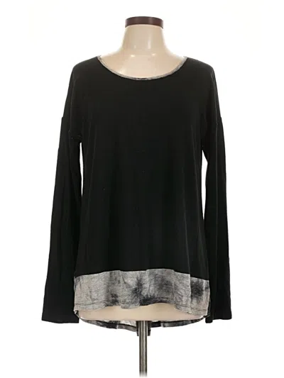 Pre-owned Mystree Long Sleeve Top Black Scoop Neck Tops