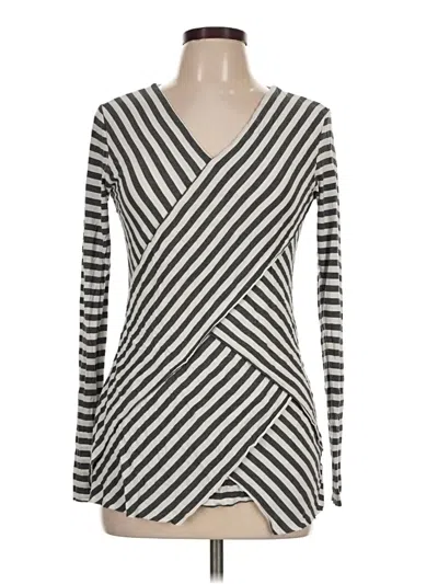 Pre-owned Mystree Long Sleeve Top Gray V-neck Tops