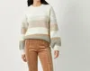 MYSTREE LUXE PUFF SLEEVE SWEATER IN IVORY MIX