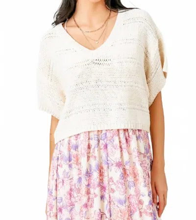 Mystree Melange Relaxed Sweater In Off White In Neutral