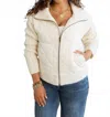 Mystree Mixed Media Jacket In Cream In Neutral