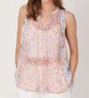 Mystree Mixed Print Flowy Top In Lavender In Purple