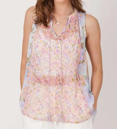 Mystree Mixed Print Flowy Top In Lavender In Purple
