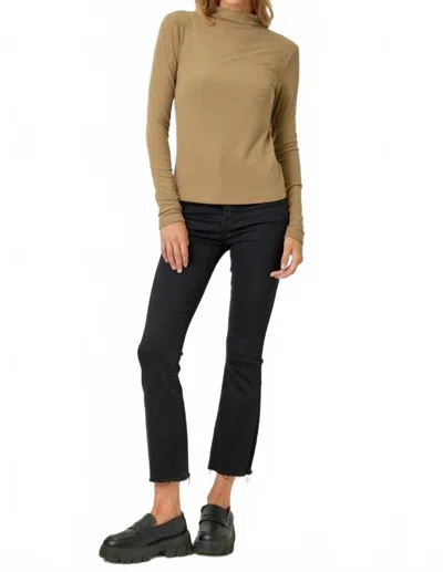 Mystree Mock Neck Layering Top In Latte In Brown