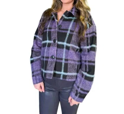 Mystree Passion Plaid Jacket In Purple