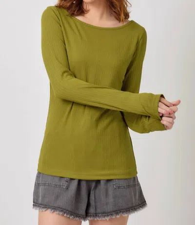 Mystree Penny Coverstitch Top In Rich Lime In Green