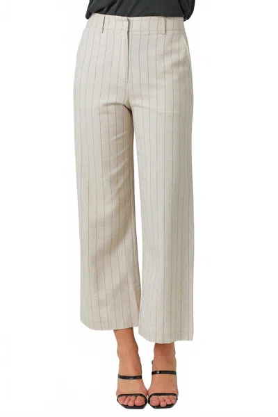 Mystree Pin Stripe Tailored Trousers In Striped In Neutral