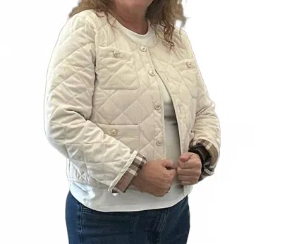 Mystree Quilted Jacket In Ivory In Multi