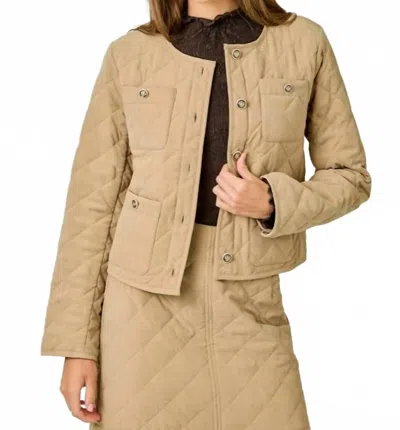 Mystree Quilted Jacket In Latte In Multi