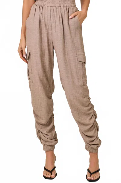 Mystree Rouched Jogger Pants In Vintage Rose In Neutral