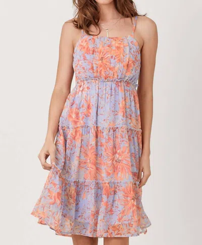 Mystree Ryann Flowy Floral Dress In Lavender In Multi