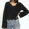 Mystree Scallop Edge Sweater In Black