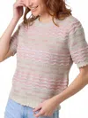 Mystree Scallop Pullover Sweater Top In Rose In Neutral
