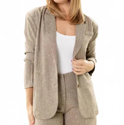 Mystree Shimmer And Shine Blazer In Sand In Brown