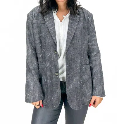 Mystree Shimmer And Shine Blazer In Vintage Charcoal In Gray