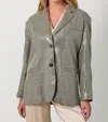 Mystree Shiny Oversized Blazer In Ash Mocha