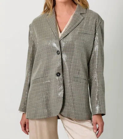 Mystree Shiny Oversized Blazer In Ash Mocha